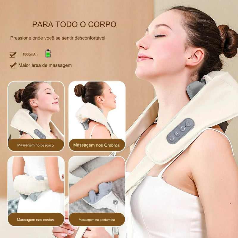 Massageador para pescoço, ombros e costas e pernas shiatsu  massageador pescoço relaxante